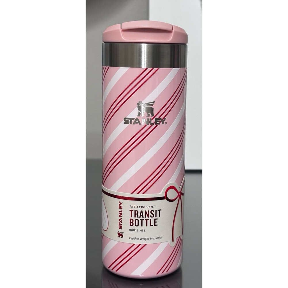 STANLEY AEROLIGHT HOLIDAY STAINLESS STEEL 16OZ TRANSIT BOTTLE, STRAWBERRY TWIST - Picture 2 of 5